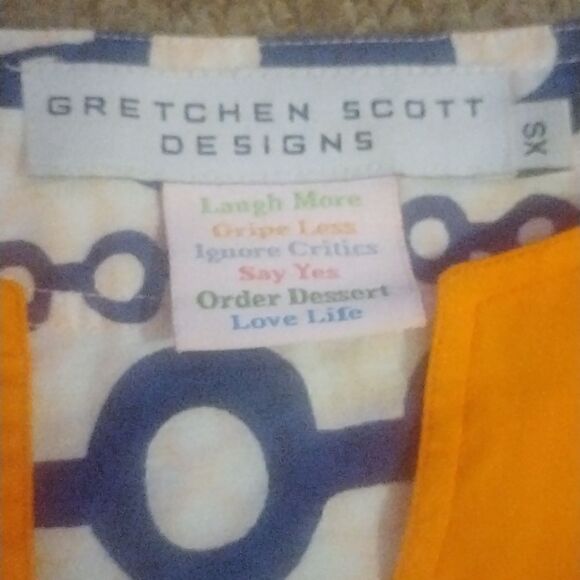 Gretchen Scott orange/ white cotton top - Picture 4 of 8